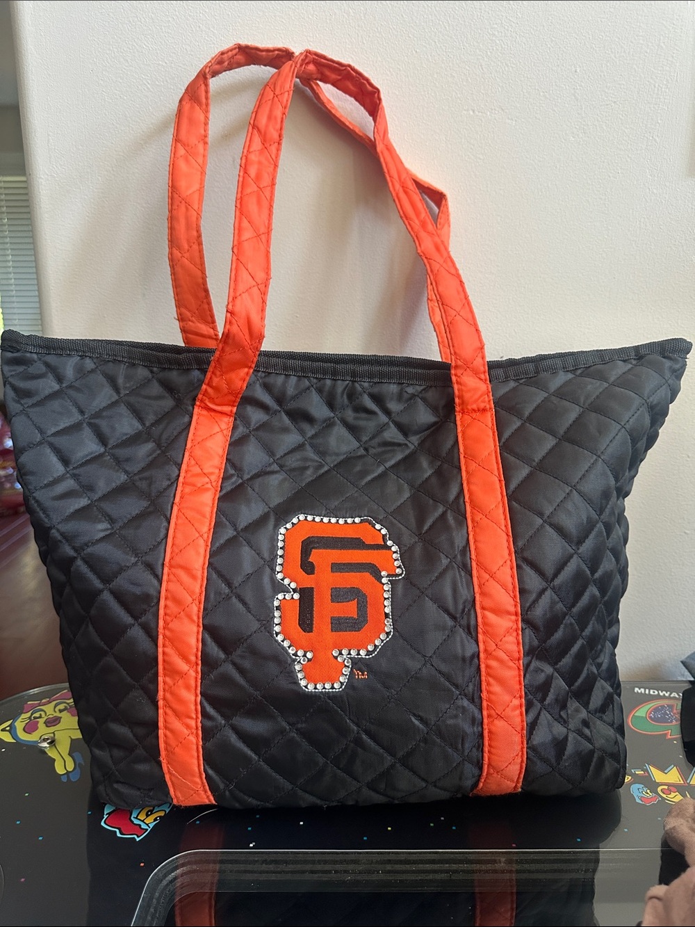 San Francisco Giants Mother's Day Quilted Black Tote Bag SGA